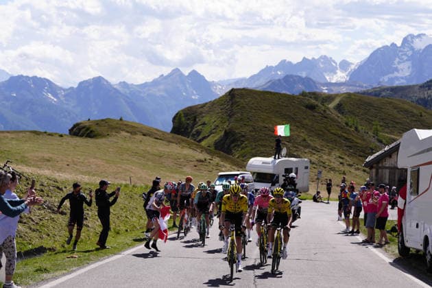 The race during Stage 19 of the Giro d™Italia, from Feltre to Alleghe, Italy, Friday, May 29, 2026.  Copyright: xFabioxFerrari LaPressex