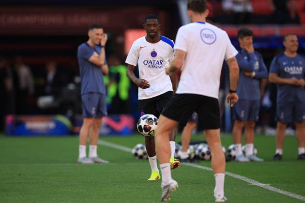 Paris Saint-Germain, Open Training Session Paris Saint-Germain Forward Ousmane DembÃ lÃ (10) during the open training session for Paris Saint-Germain ahead of the Champions League Cup Final at Puskas Arena Park, Budapest, Hungary on 29 May 2026. Budapest Puskas Arena Park Hungary Editorial use only , Copyright: xChrisxFoxwellx PSI-24345-0025