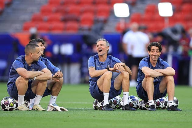 Paris Saint-Germain, Open Training Session Paris Saint-Germain Manager Luis Enrique during the open training session for Paris Saint-Germain ahead of the Champions League Cup Final at Puskas Arena Park, Budapest, Hungary on 29 May 2026. Budapest Puskas Arena Park Hungary Editorial use only , Copyright: xChrisxFoxwellx PSI-24345-0027