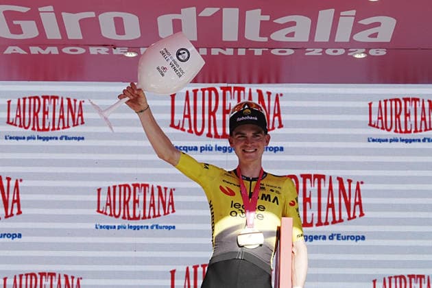 United States™ Sepp Kuss of Team Visma Lease A Bike stage winner during Stage 19 of the Giro d™Italia from Feltre to Alleghe (Piani di Pezze ) Italy, Friday May 29, 2026  Copyright: xGianxMattiaxD Alberto LaPressex