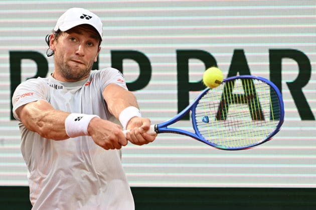 2026 French Open (Roland-Garros) - Day 6 PARIS, FRANCE - MAY 29: Casper Ruud of Norway competes against Tommy Paul (not seen) of the United States during their men s singles third round match on day six of the French Open (Roland Garros) tennis tournament in Paris, France, on May 29, 2026. Burak Akbulut Anadolu Paris France. Editorial use only. Please get in touch for any other usage.  Copyright: x2026xAnadoluxBurakxAkbulutx