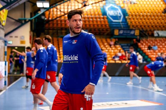Csaba Leimeter HBW Balingen Weilstetten, 55 at the warm up before the game, Dessau Rosslauer HV 06 vs HBW Balingen Weilstetten, Handball, 2 Bundesliga, 33 Matchday, Season 2025 26, 29 05 2026, Dessau Rosslauer HV 06 vs HBW Balingen Weilstetten, Handball, 2 Bundesliga, 33 Matchday, Season 2025 26, 29 05 2026 Dessau Rosslau Copyright: xEibner-Pressefoto LauraxRoemerx EP_LRR
