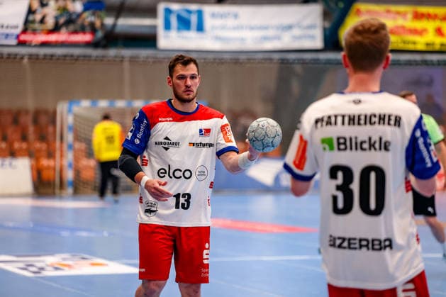 Merlin Fuss HBW Balingen Weilstetten, 13 on the ball, plays the ball, Dessau Rosslauer HV 06 vs HBW Balingen Weilstetten, Handball, 2 Bundesliga, 33 Matchday, Season 2025 26, 29 05 2026, Dessau Rosslauer HV 06 vs HBW Balingen Weilstetten, Handball, 2 Bundesliga, 33 Matchday, Season 2025 26, 29 05 2026 Dessau Rosslau Copyright: xEibner-Pressefoto LauraxRoemerx EP_LRR