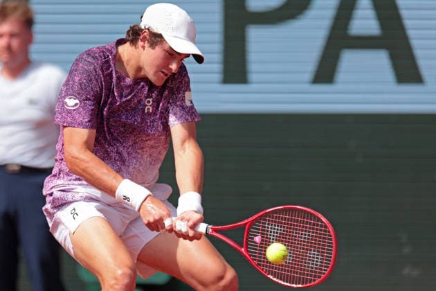 RECORD DATE NOT STATED 29th May 2026; Roland Garros, Paris, France; 2026 French Open Tennis, Day 11; Joao Fonseca (BRA) backhand against Joao Fonseca (BRA) JonxBromley