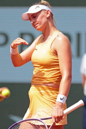 RECORD DATE NOT STATED 29th May 2026; Roland Garros, Paris, France; 2026 French Open Tennis, Day 11; Jil Teichmann (SUI) rues a bad shot against Karolina Muchova (CZE) JonxBromley