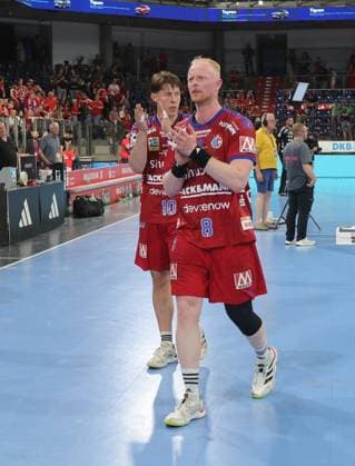 29 05 2026 Handball 1 Bundesliga DAIKIN HBL Season 2025 2026 33 Matchday HC Erlangen Metropolregion Nuremberg HCE Bergischer HC DaMa xdaxmax Florian Scheerer 10, HC Erlangen HCE Sebastian Firnhaber 18, HC Erlangen HCE disappointed Disappointment after the end of the match