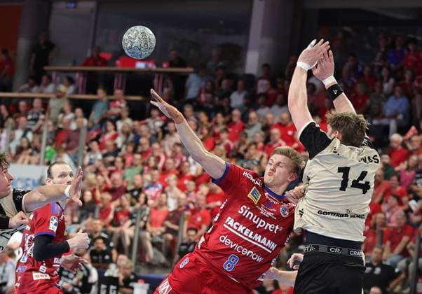 29 05 2026 Handball 1 Bundesliga DAIKIN HBL Season 2025 2026 33 Matchday HC Erlangen Metropolregion Nürnberg HCE Bergischer HC DaMa xdaxmax Sander Andreassen Overjordet 8, HC Erlangen HCE Gerdas Babarskas 14, Bergischer HC