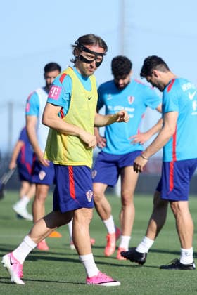 Croatia training session - Day 5 Luka Modric wore a protective face mask during his first training session with Croatia at Stadion Rujevica in Rijeka, Croatia, on May 29, 2026, after joining the national team, Nationalteam camp ahead of friendly matches against Belgium and Slovenia.  NelxPavletic PIXSELL