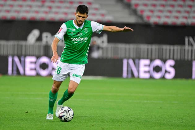 FOOTBALL : OGC Nice VS AS Saint-Etienne - Ligue 1 McDonald s play off - 29 05 2026 Julien Le Cardinal (ASSE) - Ligue 1 McDonald™s play off match between OGC Nice and AS Saint-Etienne on May 29, 2026 at the Allianz Riviera Stadium in Nice. NiceFrance  Copyright: xWilliamxCannarellax
