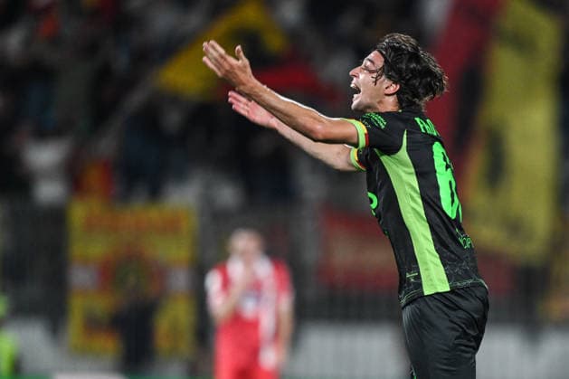 IPA85168727 - Ruggero Frosinini of US Catanzaro celebrating after a goal during the Italian Serie BKT second leg Final football match between AC Monza and US Catanzaro on 29 of May 2026 at U-Power stadium in Monza, Italy. Photo Tiziano Ballabio  Copyright: xTizianoxBallabio IPAxSportx xx 85168727