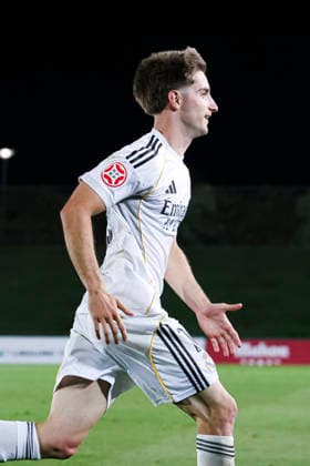 Real Madrid Castilla vs CE Sabadell, on the playoff matchday of the 2025 26 Primera Federacion Third Division of Spain May 29, 2026, Madrid, Spain Cesar Palacios celebrates his goal during the Primera Division championship football match between Real Madrid Castilla and CD Sabadell on 29 May 2026 at Estadio Alfredo Di Stefano in Madrid, Spain Madrid Madrid Madrid Spain Copyright: xAlejandroxMatiasx