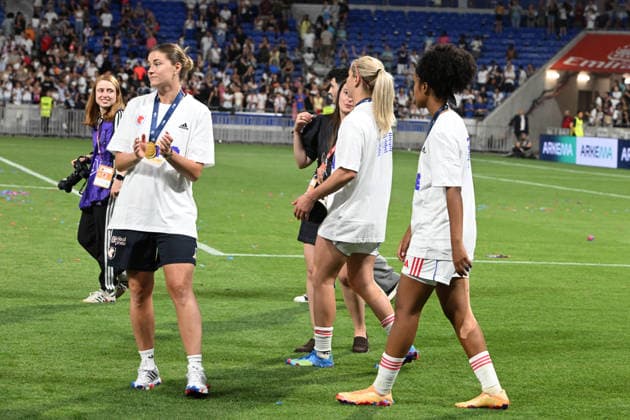 Football : OL Lyonnes vs Paris FC- final French Ligue Arkema - 29 05 2026 Players of OL Lyonnes celbrates after winner the champions ligue Arkema at the Final French Ligue Arkema match between OL Lyonnes and Paris FC at the Groupama stadium Lyon ,on May 29 2026 LYONFrance  Copyright: xMouradxAllilix