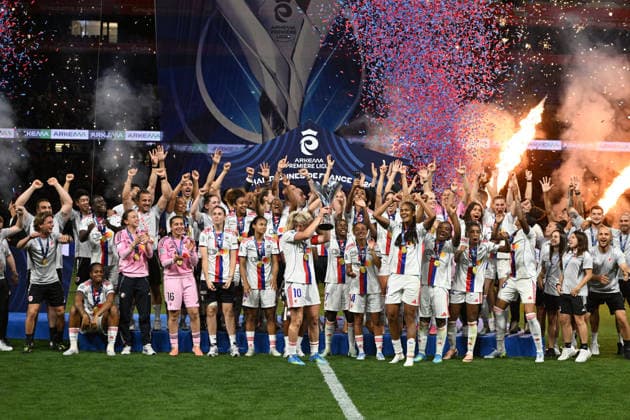 Football : OL Lyonnes vs Paris FC- final French Ligue Arkema - 29 05 2026 Players of OL Lyonnes celbrates after winner the champions ligue Arkema at the Final French Ligue Arkema match between OL Lyonnes and Paris FC at the Groupama stadium Lyon ,on May 29 2026 LYONFrance  Copyright: xMouradxAllilix