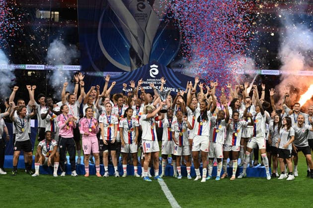 Football : OL Lyonnes vs Paris FC- final French Ligue Arkema - 29 05 2026 Players of OL Lyonnes celbrates after winner the champions ligue Arkema at the Final French Ligue Arkema match between OL Lyonnes and Paris FC at the Groupama stadium Lyon ,on May 29 2026 LYONFrance  Copyright: xMouradxAllilix