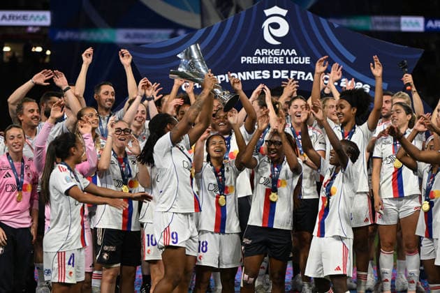 Football : OL Lyonnes vs Paris FC- final French Ligue Arkema - 29 05 2026 Players of OL Lyonnes celbrates after winner the champions ligue Arkema at the Final French Ligue Arkema match between OL Lyonnes and Paris FC at the Groupama stadium Lyon ,on May 29 2026 LYONFrance  Copyright: xMouradxAllilix