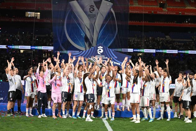 Football : OL Lyonnes vs Paris FC- final French Ligue Arkema - 29 05 2026 Players of OL Lyonnes celbrates after winner the champions ligue Arkema at the Final French Ligue Arkema match between OL Lyonnes and Paris FC at the Groupama stadium Lyon ,on May 29 2026 LYONFrance  Copyright: xMouradxAllilix