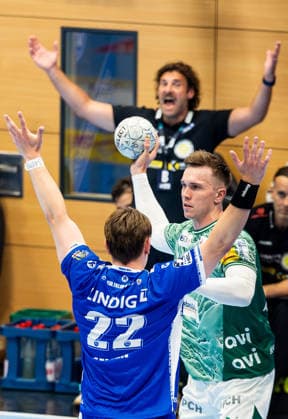29 05 2026, GER, Handball, Men, Season 25 26, Daikin 1 Bl, 30 Matchday, ThSV Eisenach Fuechse Berlin Lasse Bredekjaer Andersson Fuechse Berlin , Felix Aellen ThSV Eisenach,22 99817 Eisenach Werner Assmann Halle Am Sportp Thueringen Germany