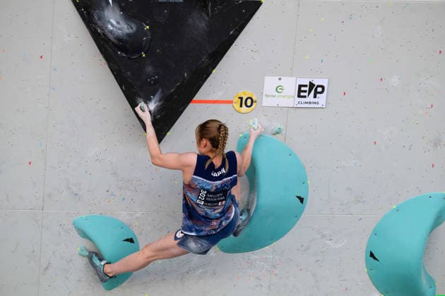 May 29, 2026, Madrid, Madrid, Spain: Silver medalist MELODY SEKIKAWA of Japan in action during the women s Boulder finals at the World Climbing Series Comunidad de Madrid 2026 held in Alcobendas. Madrid Spain - ZUMAd308 20260529_zsp_d308_009 Copyright: xJuanxCarlosxLucasx