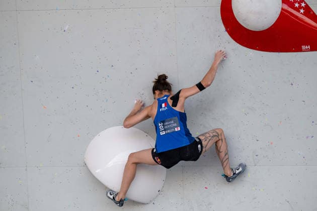 May 29, 2026, Madrid, Madrid, Spain: French climber ORIANE BERTONE in action during the women s Boulder finals at the World Climbing Series Comunidad de Madrid 2026 held in Alcobendas. Madrid Spain - ZUMAd308 20260529_zsp_d308_030 Copyright: xJuanxCarlosxLucasx