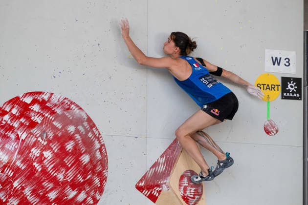 May 29, 2026, Madrid, Madrid, Spain: French climber ORIANE BERTONE in action during the women s Boulder finals at the World Climbing Series Comunidad de Madrid 2026 held in Alcobendas. Madrid Spain - ZUMAd308 20260529_zsp_d308_043 Copyright: xJuanxCarlosxLucasx