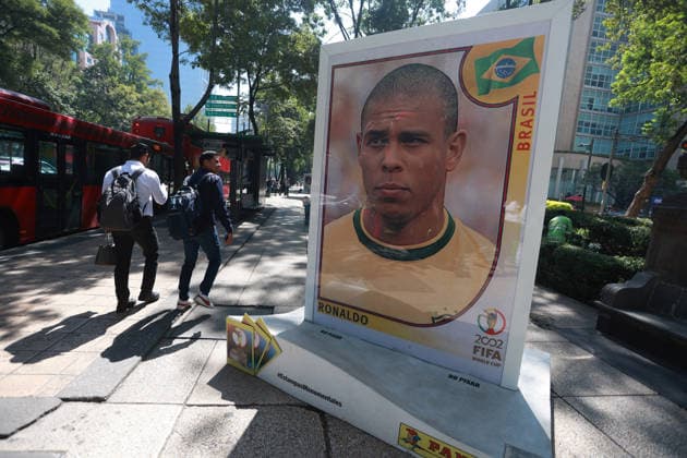 Mexico City continues its preparations to host 2026 FIFA World Cup, WM, Weltmeisterschaft, Fussball MEXICO CITY, MEXICO - MAY 29: People walk past an exhibition of large-scale Panini FIFA World Cup stickers on Paseo de la Reforma, in Mexico City, Mexico on May 29, 2026. Mexico City continues its preparation to host FIFA World Cup matches for the third time, having previously hosted the tournament in 1970 and 1986, as Mexico co-hosts the upcoming edition alongside the United States and Canada. Daniel Cardenas Anadolu Mexico City Mexico. Editorial use only. Please get in touch for any other usage.  Copyright: x2026xAnadoluxDanielxCardenasx