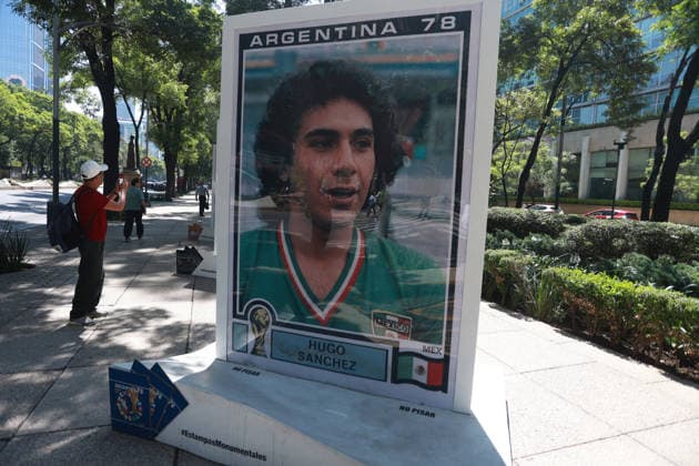 Mexico City continues its preparations to host 2026 FIFA World Cup, WM, Weltmeisterschaft, Fussball MEXICO CITY, MEXICO - MAY 29: A man takes photos of an exhibition of large-scale Panini FIFA World Cup stickers on Paseo de la Reforma, in Mexico City, Mexico on May 29, 2026. Mexico City continues its preparation to host FIFA World Cup matches for the third time, having previously hosted the tournament in 1970 and 1986, as Mexico co-hosts the upcoming edition alongside the United States and Canada. Daniel Cardenas Anadolu Mexico City Mexico. Editorial use only. Please get in touch for any other usage.  Copyright: x2026xAnadoluxDanielxCardenasx