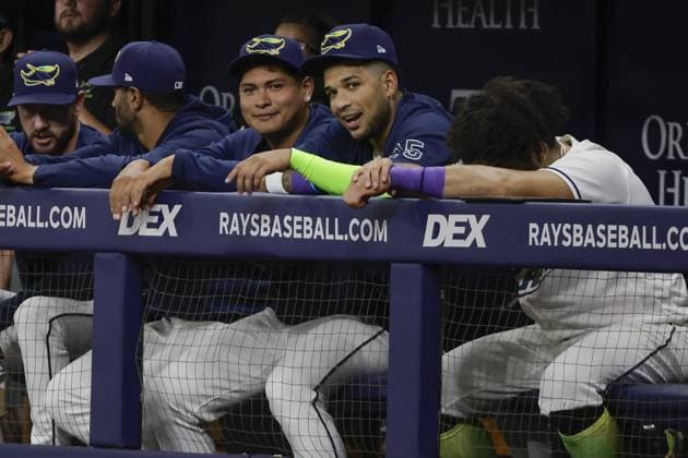 May 29, 2026, St. Petersburg, Florida, USA: Tampa Bay Rays center fielder Victor Mesa Jr. (25) seen on the bench in the game against the Los Angeles Angels on Friday, May 29, 2026 in St. Petersburg. St. Petersburg USA - ZUMAs70_ 20260529_zan_s70_024 Copyright: xLuisxSantanax