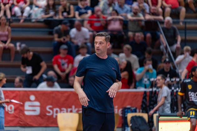 Igor Perovic Bozic Estriche Knights Kirchheim, Headcoach GER, Giessen46ers vs Bozic Estriche Knights Kirchheim, BARMER 2 Basketball Bundesliga, Playoffs Semifinal Game 4, Season 2025 2026, 29 05 2026 GER, Giessen46ers vs Bozic Estriche Knights Kirchheim, BARMER 2 Basketball Bundesliga, Playoffs Semifinal Game 4, Season 2025 2026, 29 05 2026 Giessen Copyright: xEibner-Pressefoto NinaxSanderx EP_NSR