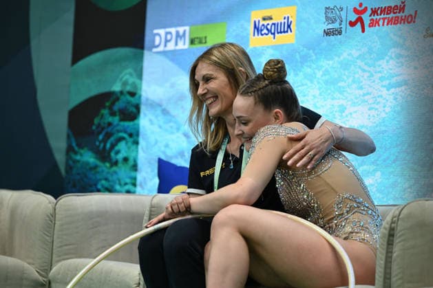 IPA85176832 - DRAGAS Tara (ITA) with her coach(mum during European Championships in Rhythmic gymnastics, Rhythmische Sportgymnastik, RSG Gymnastics in Varna, Bulgaria, May 30 2026  Copyright: xFilippoxTomasi IPAxSportx xx 85176832