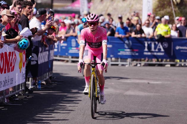 Denmark™s Jonas Vingegaard Hansen of Team Visma Lease A Bike (Pink jersey) during Stage 20 of the Giro d™Italia, from Gemona del Friuli to Piancavallo, Italy, Saturday,May 30, 2026.  Copyright: xGianxMattiaxD Albertox xLaPressex
