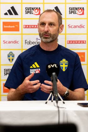 260530 Assistant coach Andreas Georgson of the Swedish national football team during a press event on May 30, 2026 in Stockholm Photo Axel Boberg BILDBYRAN COP 258 AX0106 fotboll football soccer fotball landskamp sverige sweden sverige a fifa world cup vm bbeng  Copyright: AXELxBOBERG BB260530AX014