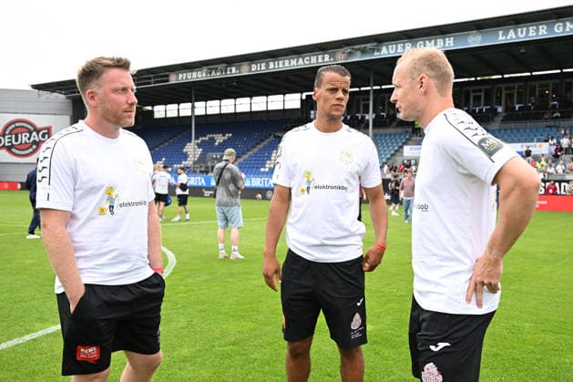 30 05 2026, xsvx, Football Langholz Cup 2026, f l Patrick Ochs Timothy Chandler Eintracht Frankfurt Sebastian Rode Wiesbaden