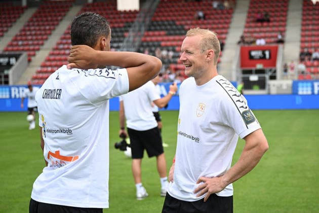 30 05 2026, xsvx, Football Langholz Cup 2026, v l Timothy Chandler Eintracht Frankfurt Sebastian Rode Wiesbaden