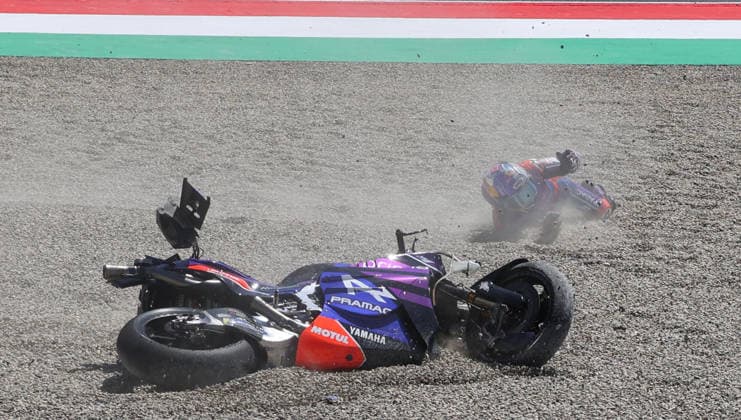30 05 2026, Autodromo Internazionale del Mugello, Mugello, MotoGP Italian Grand Prix 2026 ,in the picture accident of Toprak Razgatlioglu TUK , Prima Pramac Yamaha MotoGP Photo by Hasan Bratic DeFodi Images