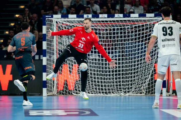 Hamburg 30 05 2026, Handball, Men, EHF European League Men 2025 26, Semi-final, Montpellier Handball THW Kiel Andreas Wolff THW Kiel, 33 saves Kyllian Villeminots seven-meter penalty Montpellier Handball, 5