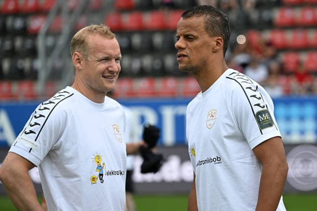 30 05 2026, xsvx, Football Langholz Cup 2026, f l Timothy Chandler Eintracht Frankfurt and Sebastian Rode Wiesbaden