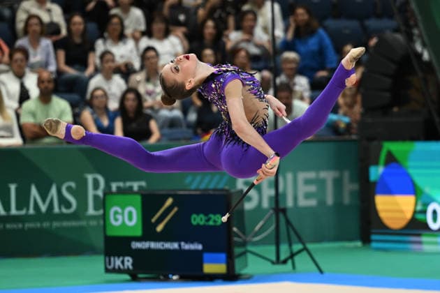 IPA85179935 - ONOFRIICHUK Taisiia (UKR) during European Championships in Rhythmic gymnastics, Rhythmische Sportgymnastik, RSG Gymnastics in Varna, Bulgaria, May 30 2026  Copyright: xFilippoxTomasi IPAxSportx xx 85179935