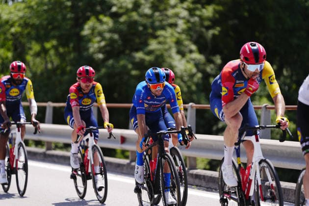 The pack rides during Stage 20 of the Giro d™Italia, from Gemona del Friuli to Piancavallo, Italy, Saturday,May 30, 2026.  Copyright: xFabioxFerrarix xLaPressex