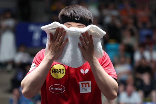 30 05 2026, xrekx, Tischtennis TTBL Final 4, Borussia Düsseldorf TTC Schwalbe Bergneustadt v l Dang Qiu Borussia Duesseldorf DFL DFB REGULATIONS PROHIBIT ANY USE OF PHOTOGRAPHS as IMAGE SEQUENCES and or QUASI VIDEO Frankfurt am Main