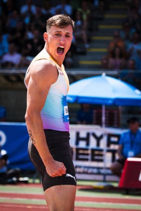 51 Hypomeeting, Goetzis AT , 30 05 2026 GOETZIS, SWITZERLAND MAY 30 Simon EHAMMER of Switzerland reacts to his world record in the long jump for decathletes at the 51 Hypomeeting, Goetzis AT on May 30, 2026 in Goetzis, Switzerland Copyright: xBEAUTIFULxSPORTS UlfxSchillerx