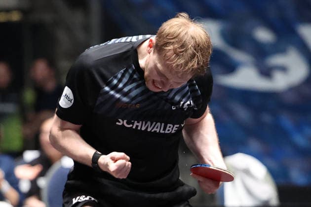 30 05 2026, xrekx, Table Tennis TTBL Final 4, Borussia Düsseldorf TTC Schwalbe Bergneustadt v l Benedikt Duda TTC Schwalbe Bergneustadt Winner Game 2 DFL DFB REGULATIONS PROHIBIT ANY USE OF PHOTOGRAPHS as IMAGE SEQUENCES and or QUASI VIDEO Frankfurt am Main