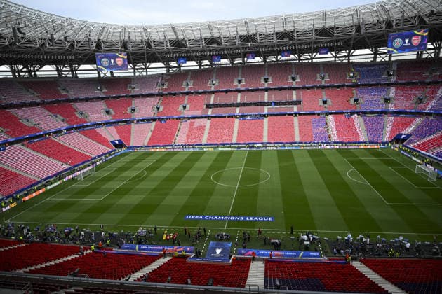 Ahead of the UEFA Champions League final in Budapest BUDAPEST, HUNGARY - MAY 30: A general view of the Puskas Arena ahead of the UEFA Champions League final match between Paris Saint-Germain (PSG) and Arsenal in Budapest, Hungary, on May 30, 2026. Halil Sagirkaya Anadolu Budapest Hungary. Editorial use only. Please get in touch for any other usage.  Copyright: x2026xAnadoluxHalilxSagirkayax