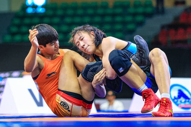 U17 Wrestling Asian Championships 49kg WW Yuting Yuan CHN df Nikita Nikita IND Copyright: xAmirrezaxAliasgarix xUnitedxWorlx Kadir Caliskan United World Wr