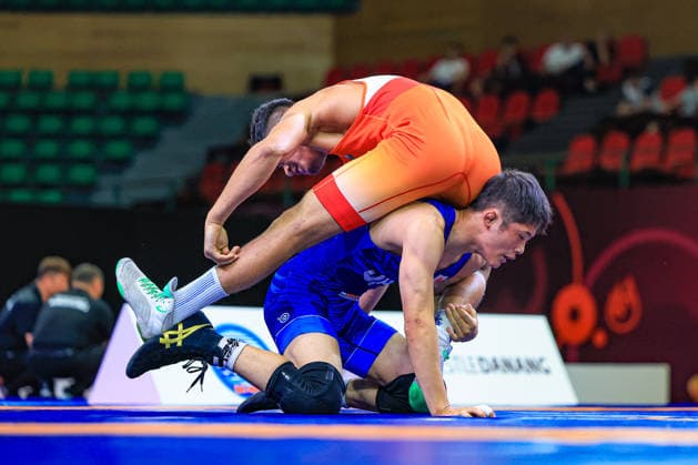 U17 Wrestling Asian Championships 65kg FS Rihito Hiura JPN df Vineet Vineet IND Copyright: xAmirrezaxAliasgarix xUnitedxWorlx Kadir Caliskan United World Wr