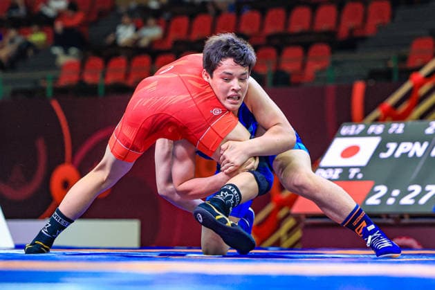 U17 Wrestling Asian Championships 71kg FS Adilet Rysbay KAZ df Towa Doi JPN Copyright: xAmirrezaxAliasgarix xUnitedxWorlx Kadir Caliskan United World Wr