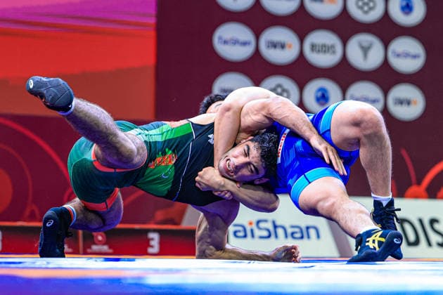 U17 Wrestling Asian Championships 80kg FS Shaapbas Esgerov TKM df Yusei Nagata JPN Copyright: xAmirrezaxAliasgarix xUnitedxWorlx Kadir Caliskan United World Wr