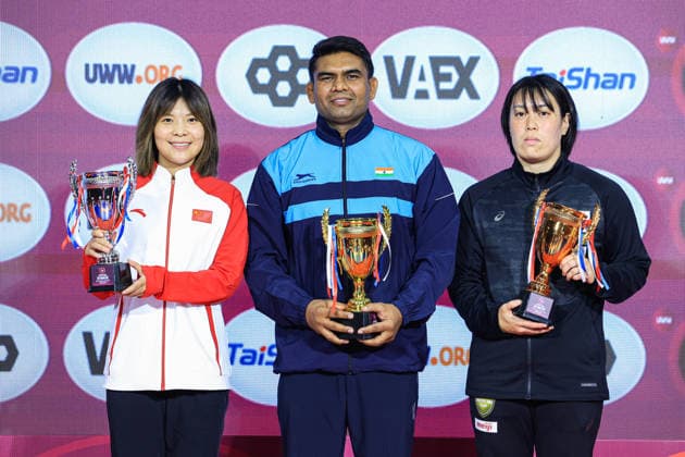 U17 Wrestling Asian Championships Podium Team WW Gold India, Silver China, Bronze Japan Copyright: xAmirrezaxAliasgarix xUnitedxWorlx Kadir Caliskan United World Wr