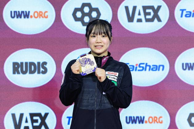 U17 Wrestling Asian Championships Podium 57kg WW Gold Yui Tanaka JPN Copyright: xAmirrezaxAliasgarix xUnitedxWorlx Kadir Caliskan United World Wr