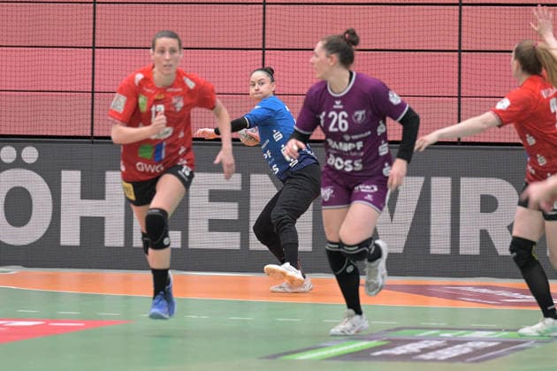 Sara Suba TusSies Metzingen, 77 in goal on with ball TusSies Metzingen vs SV Union Halle Neustadt , Handball, Alsco HBF, 7 Play Off League Matchday, Season 2025 2026, 30 05 2026 TusSies Metzingen vs SV Union Halle Neustadt , Handball, Alsco HBF, 7 Play Off League Matchday, Season 2025 2026, 30 05 2026 Tuebingen Copyright: xEibner-Pressefoto TobiasxBaurx EP_TBR