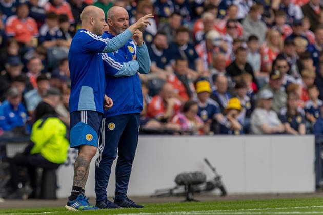Scotland v Curacao, Friendly International Challenge Scotland national team, Nationalteam Head Coach, Steve Clarke alongside Assistant Steven Naismith during the International Challenge Match - Scotland vs Curacao, Barclays Hampden, Glasgow. 30 May 2026 Hampden Park Barclays Hampden Glasgow Scotland Editorial use only , Copyright: xColinxPoultneyx PSI-24309-0017